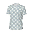 thumbnail image 5 of Rocae Daisy Plaid Blue for Men's Mesh Quick-Dry Short Sleeve Workout T-Shirt,Mens Crew Neck Tee Lightweight Soft Classic T Shirts 6X-Large, 5 of 9