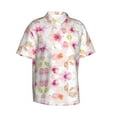 thumbnail image 2 of Watercolor Pink Floral Hawaiian Shirts For Men, Summer Short-Sleeve Relaxed-Fit Button-Down Shirts 3x-Large, 2 of 9