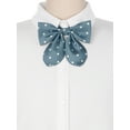 thumbnail image 4 of INSPIRE CHIC Women's Polka Dots Pre-tied Adjustable Straps Bow Ties for Uniform Casual Blue, 4 of 5