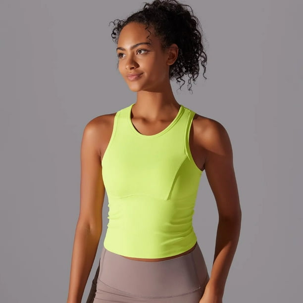 Top corto deportivo sin costuras para mujer, camisetas sin mangas para Fitness, Yoga, correr, Fitness, chalecos de gimnasio transpirables para mujer, ropa de gimnasio, ropa interior de entrenamiento