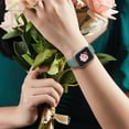 thumbnail image 6 of BRADCET Women Cute Floral Bands Compatible with Apple Watch Band 41mm 40mm 38mm 49mm 45mm 44mm 42mm Rose Engraved Silicone Embossed Flower Pattern Strap for iWatch Series 9 8 SE7 6 5 4 3 Ultra 2, 6 of 7
