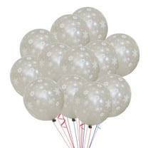 Mobutofu 12 Pcs Iridescent Snowflake Pattern Latex Balloons Wedding Supplies 12 Inch