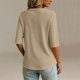 thumbnail image 5 of Neewe Womens Plain V Neck Button Dressy Casual Summer Short Sleeve Button Down Shirts Business Work Tops, 5 of 6