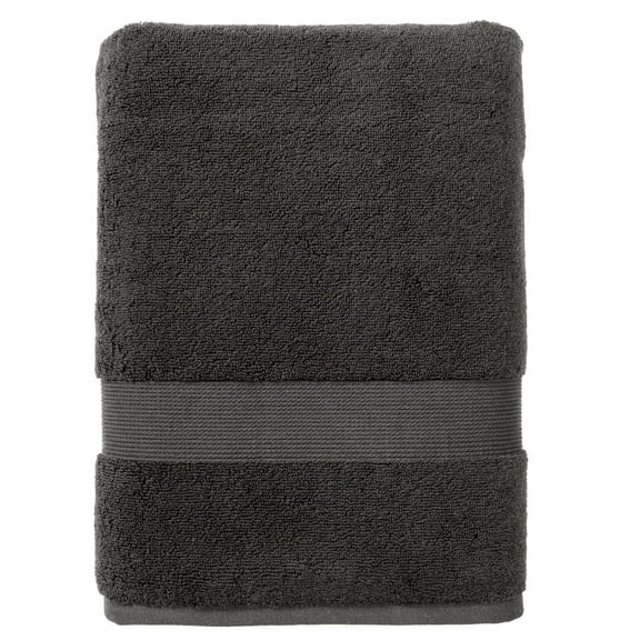 Better Homes & Gardens Signature Soft Solid Cotton Bath Towel, Grey Shadow