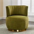 thumbnail image 2 of Tcbosik 360° Swivel Barrel Chair, Velvet Fabric Upholstered Accent Chair, Comfy Living Room Armchair, Single Sofa Chair, Easy Assembly, Olive, 2 of 11