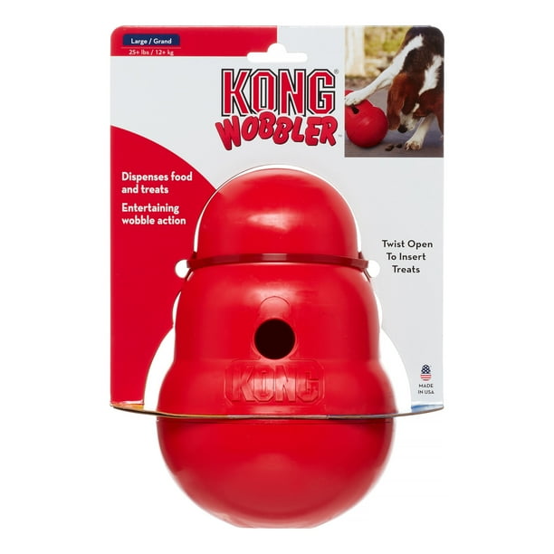 Kong Wobbler Treat Dispenser Dog Toy Large Red Walmart Com Walmart Com