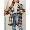 thumbnail image 7 of Cuteduck Women Plus Size Plaid Hooded Button Up Shirt Fall Shacket Long Sleeve Lightweight Fashion Coat 1X-4X, 7 of 7