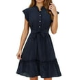 thumbnail image 1 of WILLBEST Vestidos Largos Casuales para Mujer Vestido Casual de Verano para Mujer, Manga Corta, Lunares, Fluido, Cómodo, para Uso Diario, Vacaciones, Estilo Bohemio, Atuendo Básico con Pulsera Grande​​, 1 of 4