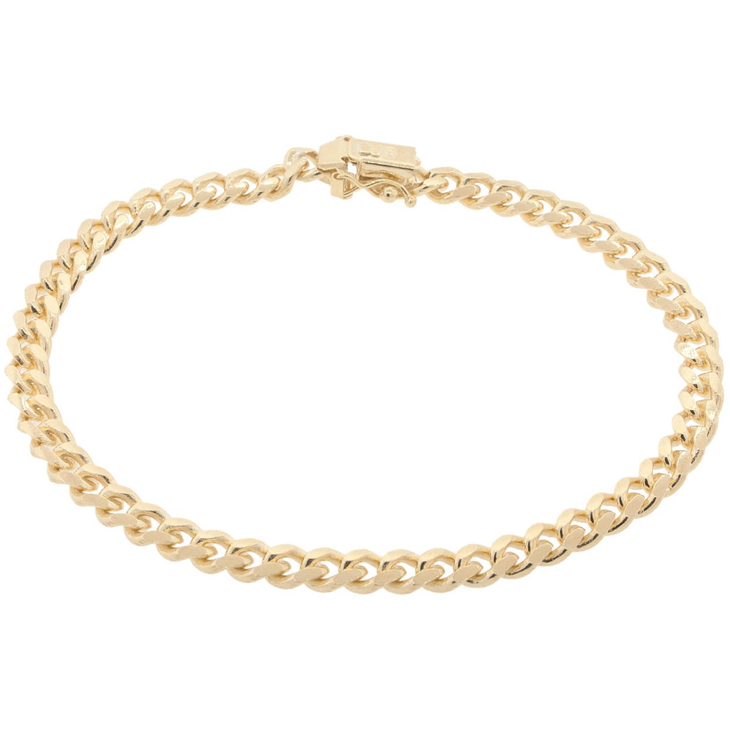 18kt Gold-Plated Sterling Silver 5.2mm Miami Cuban Chain Men Bracelet ...