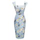 thumbnail image 1 of Vestido Midi de fiesta Retro elástico con abertura en la espalda abierta con estampado Floral y cuello cuadrado Sexy informal a la moda para mujer Pompotops  ghjkhdj11266, 1 of 9