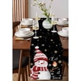 thumbnail image 4 of Black Snowman Christmas Burlap-Cotton Table Runner 70 Inches Long,Xmas Snowflake Birds Farmhouse Table Runners,Outdoor Dining Tablecloths Decor for Baby Shower Party Wedding 13x70, 4 of 9