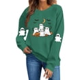 thumbnail image 2 of Meichang Womens Sweatshirt Halloween Ghost Graphic Sweatshirt Crewneck Long Sleeve Fall Pullover Party Tops Matching Family Halloween Sweatshirts, 2 of 5
