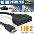 thumbnail image 4 of Clearance 1080P Male to Dual HD Female 1 to 2 Way Splitter Cable Adapter Converter for DVD Players/PS3/HDTV/STB and Most LCD Projectors(Black), 4 of 7