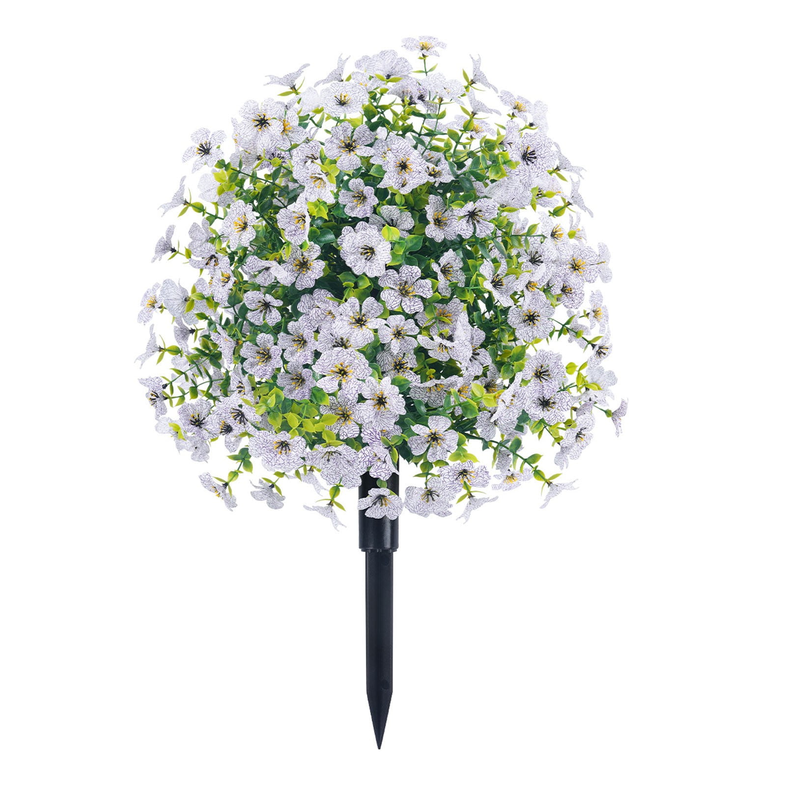 Artificial Flowers for Outdoors, Fake Forget-Me-Not Flowers with Ground Pile and Leaves, Lifelike Faux Myosotis Bouquet Artificial Plants for Garden Home Decor, 1pc White, 15.74In W/ 23.62In H