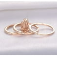 thumbnail image 2 of Womens Exquisite Luxury Square Diamond Ring Set Rose Gold Alloy Inlaid Artificial Gems Engagement Promise Jewelry, 2 of 5