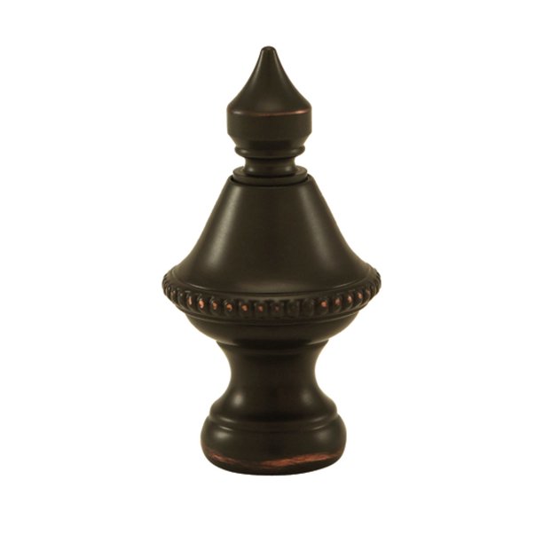 Beaded Knob Lamp Finial Spire Oiled Bronze 1.5"h