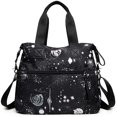 thumbnail image 2 of Women's Lightweight Floral Top Handle Handbag Multi-pockets Nylon Work Totes Water Resistant Travel Crossbody Shoulder Bag, 2 of 10