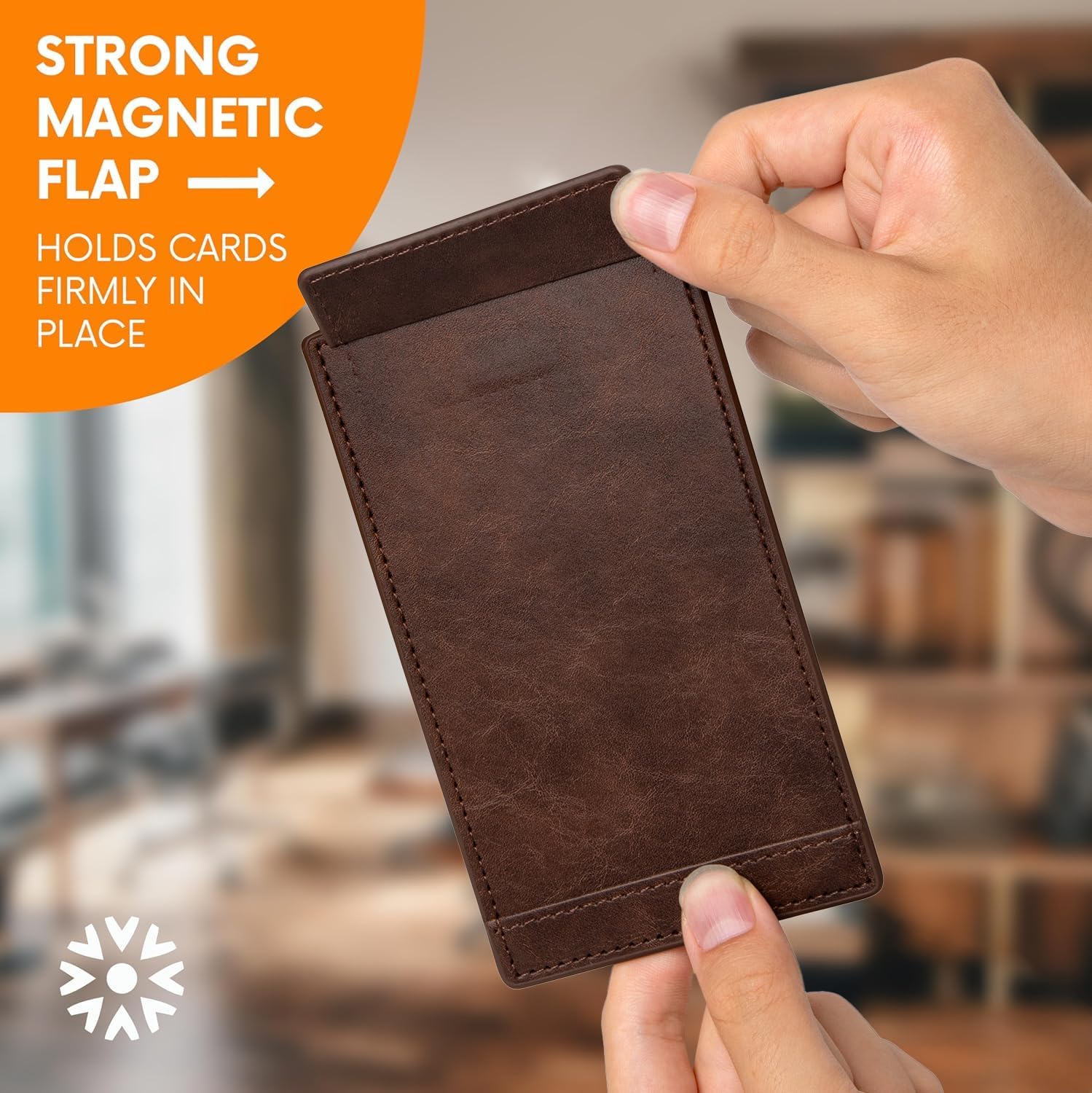 Notsu Note Card Holder | Minimalist 3x5 Inch Index Card Holder Handheld Case in Premium Dark Brown Vegan Leather with 25 To Do List Notecards