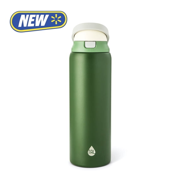 TAL 32oz Stainless Steel 2-in-1 Water Bottle with Straw and Chug Lid, Army