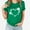 Green, variant on LSLJS Ladies Saint Patrick's Day Printed T-shirt With Round Neck and Short Sleeved Top, Gifts for Women