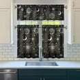 thumbnail image 3 of Kitchen Curtains 36 Inch Short - 3 Panel Set, Gothic Celestial Sun and Moon Print, Mystical Starry Night Astrology Aesthetic, Rod Pocket Window Curtain, Easy Wash, 3 of 6