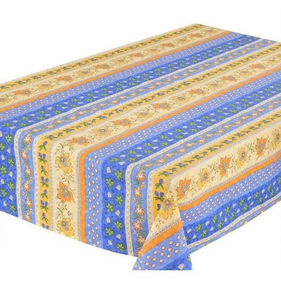 Le Cluny Monaco Blue Coated Cotton Tablecloth 60”x84”