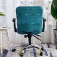 thumbnail image 4 of UPGRATOR Swivel Chair Covers Removable Split Type Peacock Blue Seat Protection 2Pack, 4 of 7
