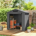 thumbnail image 2 of Outsunny 6' x 4' Portable Shed, Waterproof Bike Tent, Dark Grey, 2 of 10