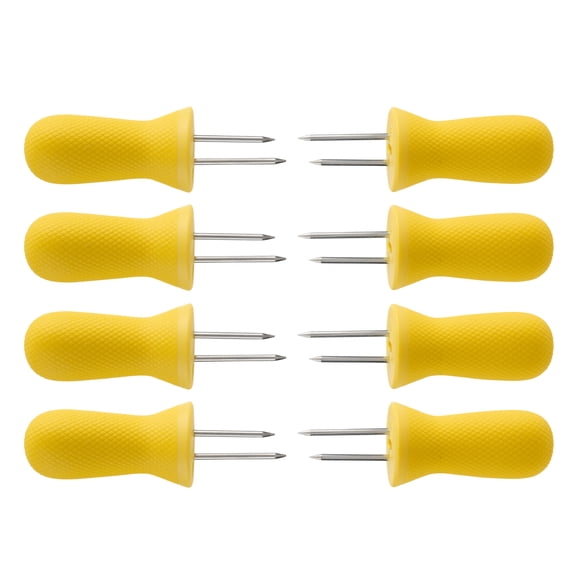 Mainstays 8-Piece Stainless Steel Interlocking Corn Skewer Set, Yellow