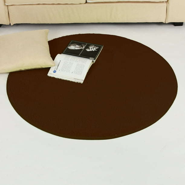 40 inch Round Rugs Anti Skid Fluffy Shaggy Circular Area Rug Dining