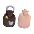 thumbnail image 4 of Bolsa de agua caliente con tapa, práctica, reutilizable, portátil, , para calentar las manos en dormitorio, invierno y frío del hogar. Café, 4 of 10