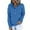 Blue, variant on Women's Casual Trendy Sweatshirts Long Sleeve Button Down Tops Drawstring Solid Color Loose T-Shirts Pullover