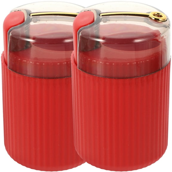 ifundom Red Plastic Toothpick Dispenser, Press Type Toothpick Holder for Kitchen and Home Use, 2-Pack Convenient Toothpick Storage