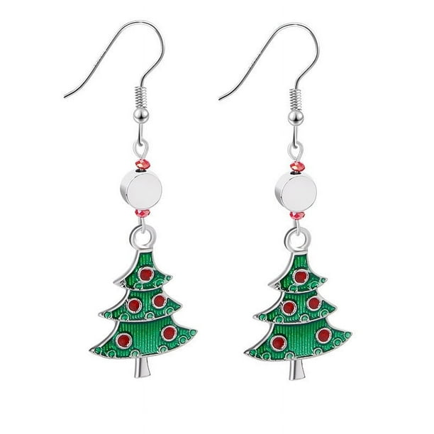 Fiudx Pendientes de Diamantes, Elegante Diseño de Cristal En Forma de Gota, Cómodos Pendientes de Anzuelo, Perfectos para Celebraciones Navideñas, Navidad, Acción de Gracias, San Valentín, Accesorio