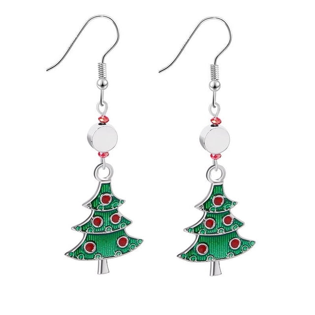 Fiudx Cristal, Elegante, Modal y Gota, Cómodo y Inoxidable, Ideal Como Regalo Navideño, Joyería Festiva para Mujer, Ideal para Fiestas Navideñas, Incluye 1 Par.