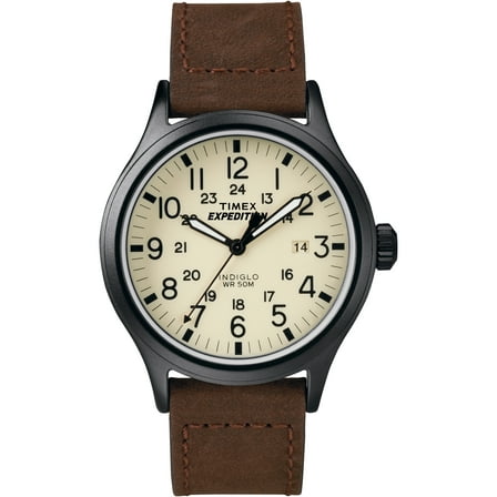 Timex Men's Expedition Scout Brown Leather Strap Watch T49963
