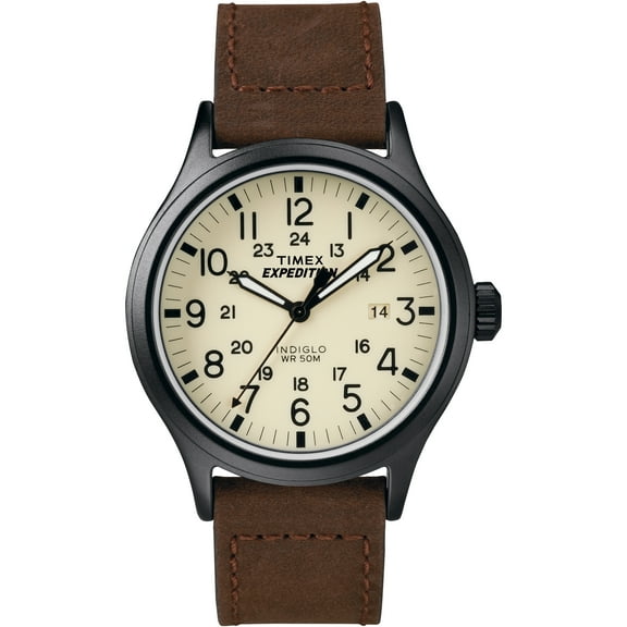 Timex Men's Expedition Scout Brown Leather Strap Watch T49963