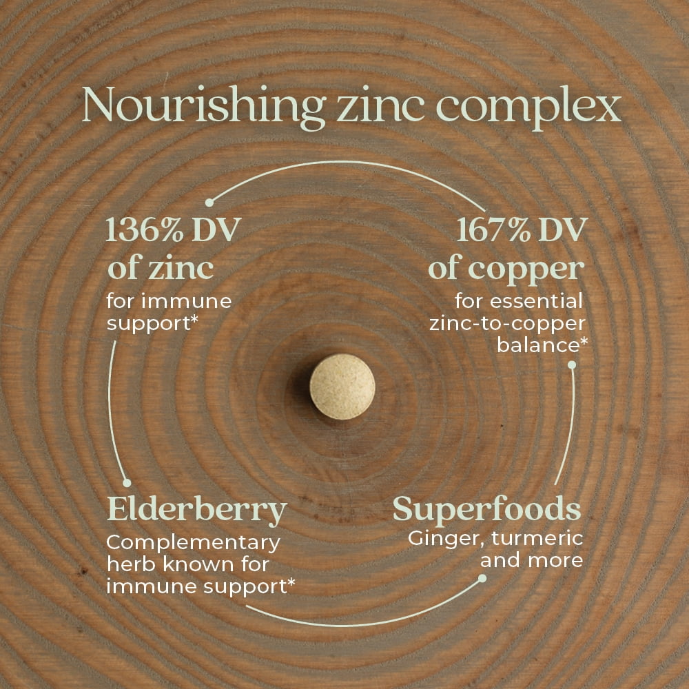 New Chapter Fermented Zinc Complex, ONE Daily Zinc Supplement for Immune Support + Skin Health, 30 tablets