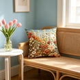 thumbnail image 4 of Vintage Floral Throw Pillow Covers, Short Pile Plush Boho Decorative Square Pillowcases for Living Room Couch Bed Decor, 4 of 6