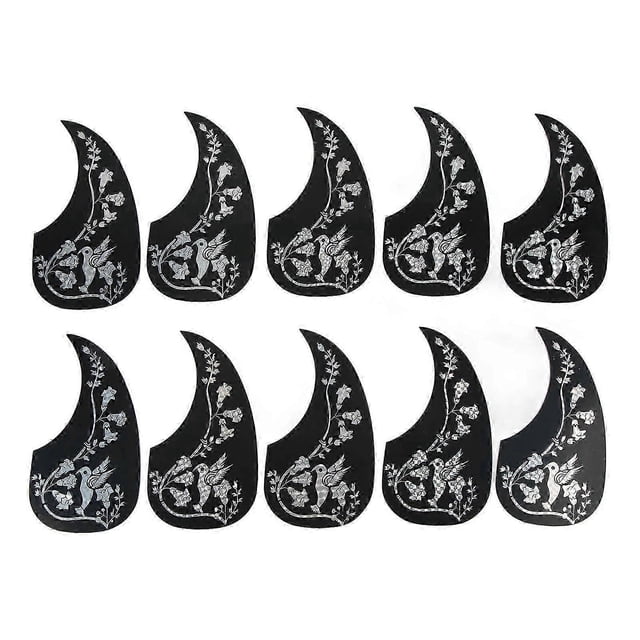 10 protectores de golpeador para guitarra acústica con forma de flor de campanilla, resistentes a los arañazos. Adhesivos protectores para golpeador de guitarra.
