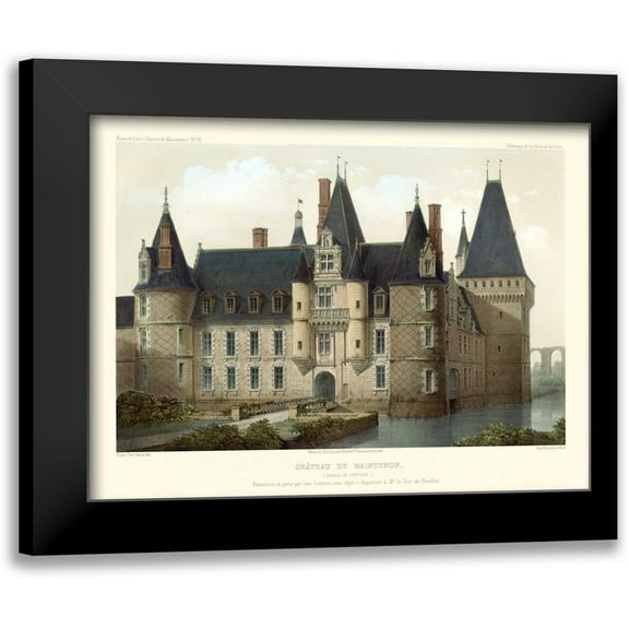 Petit, Victor 14x12 Black Modern Framed Museum Art Print Titled - Petite French Chateaux II