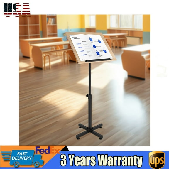Lectern Podium Presentation Stand Height Adjustable Laptop Table 360° Up / down