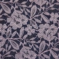 thumbnail image 3 of Zelouf Olivia Floral Glitter Lace  , Sewing, DIY, Crafts Fabric by the Yard, Navy/lilac, 3 Yard, 3 of 3