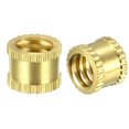thumbnail image 3 of HUGFEGWE M5x5mm Female Thread Knurled Nuts, 100PCS Hx6mm OD Brass Threaded Insert Embedment Nuts Hydraulic Welded Joint Injection Molding Assortment Kit for 3D Printing Injection Molding CJB91-24994, 3 of 7