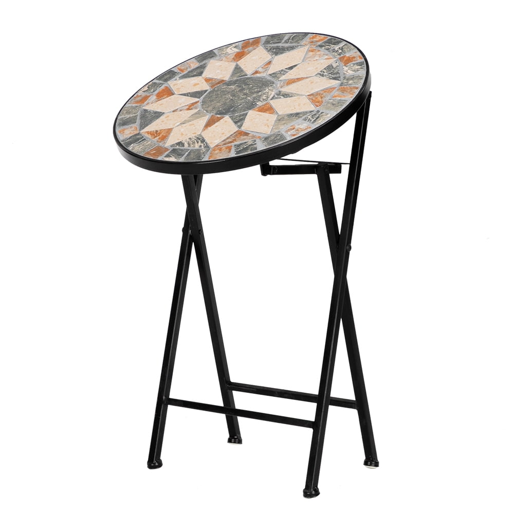 BRONGSLEET Side Desk Garden Backyard Patio Tea End Table Round Smooth