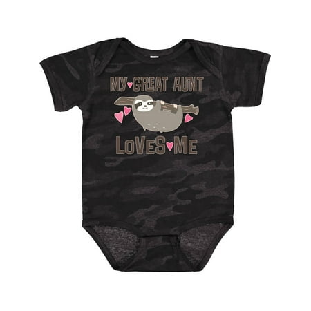 

Inktastic My Great Aunt Loves Me Sloth Girls Baby Bodysuit