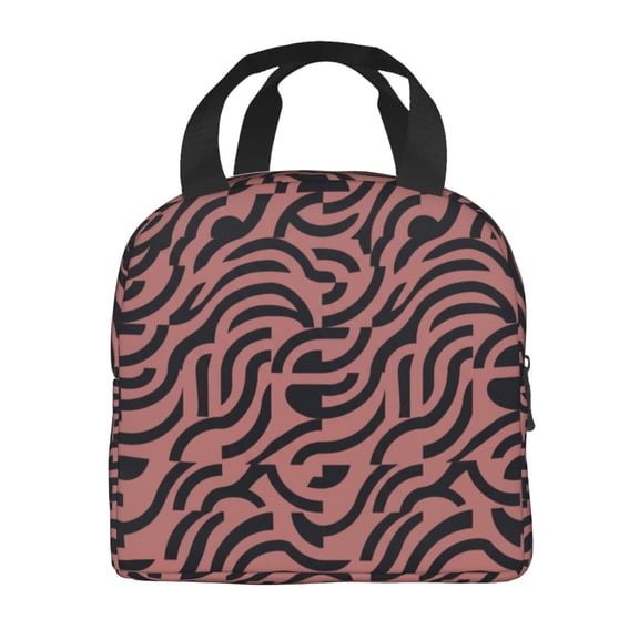 Zebra Pink Black Lunch Bag Insulated Cooler Bag Tote Reusable Lunch Box For Women Men Adul Leakproof For Work Picnic