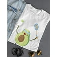 thumbnail image 3 of Avocado Playing Tennis T-Shirt Women -SPIdeals Designs, Female Small, 3 of 4