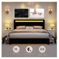 Full Led Bed Frame with 4 Storage Drawers, with Smart Control RGBW LED