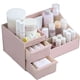 thumbnail image 3 of Caja de almacenamiento de cosméticos, elegante organizador de maquillaje multifuncional para encimera con cajones para útiles de arte de la oficina escolar, M rosa, 3 of 13